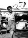 Wiesel on a boat to Israel in 1949